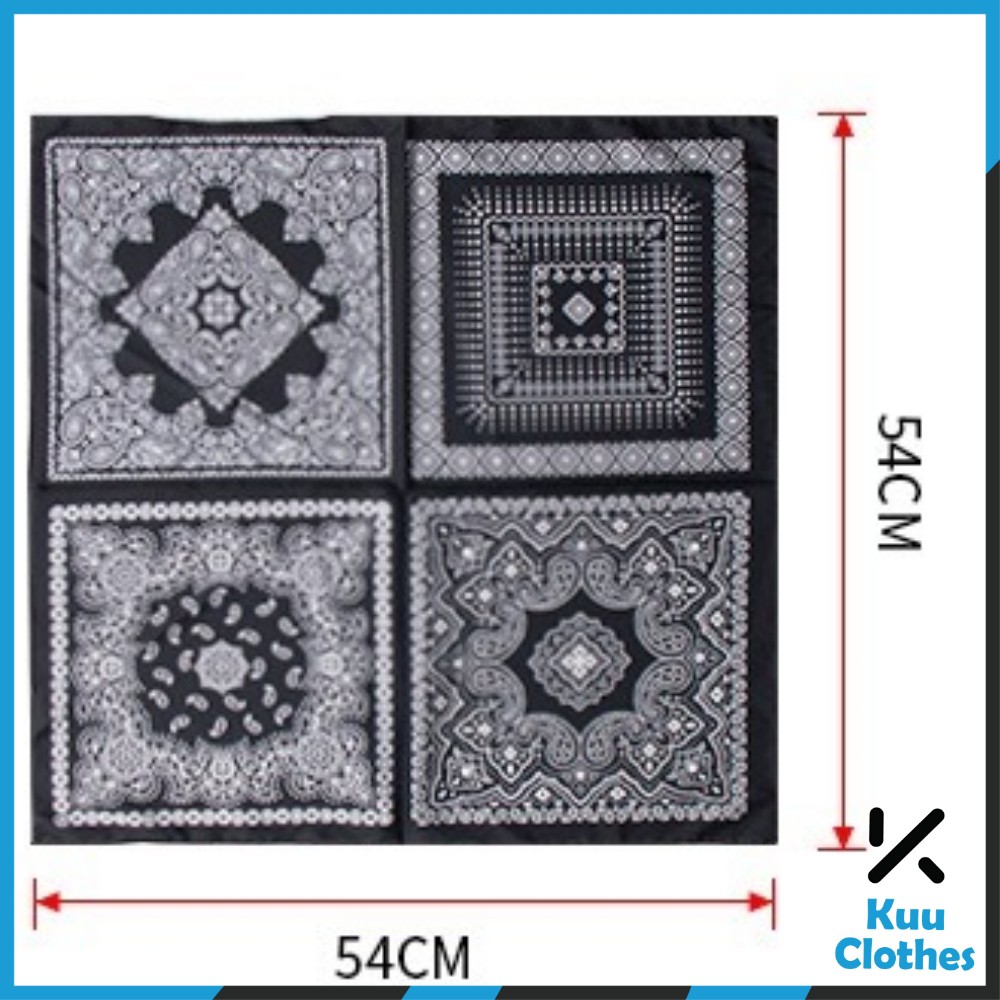 Khăn Vải Bandana Turban Màu Đỏ Đen - Kuu Clothes - Bandana Turban