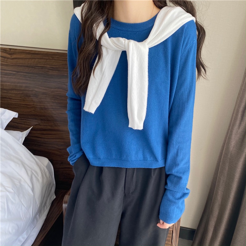 Áo dệt kim tay dài dáng rộng thời trang trẻ trung cho bạn gái | BigBuy360 - bigbuy360.vn