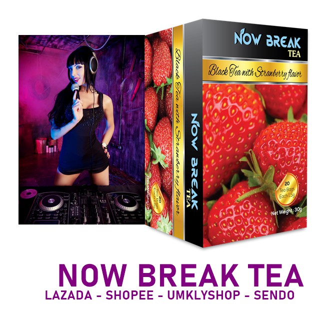 Trà Dâu Tây Now Break Tea - Combo 2 hộp (kiểu trà Cozy, Lipton, Ahmad, Dilmah, Olong, Atiso, Nestea, quà Tết, )