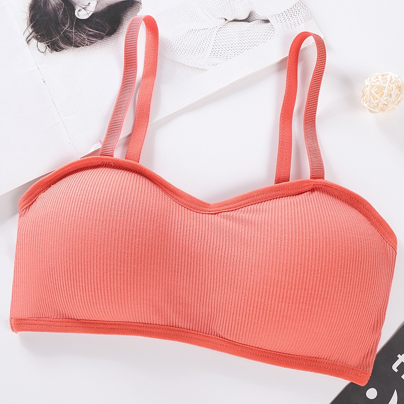 Áo bra 2 dây cotton tăm dáng ngắn