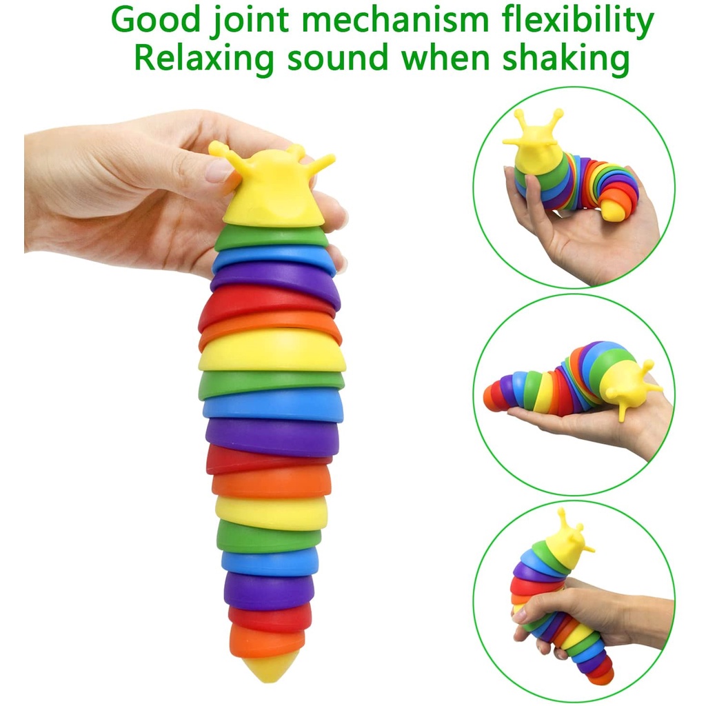 Đồ chơi ốc sên 3D giảm stres , có khớp kéo giãn, đồ chơi giác quan cho người lớn, trẻ em
