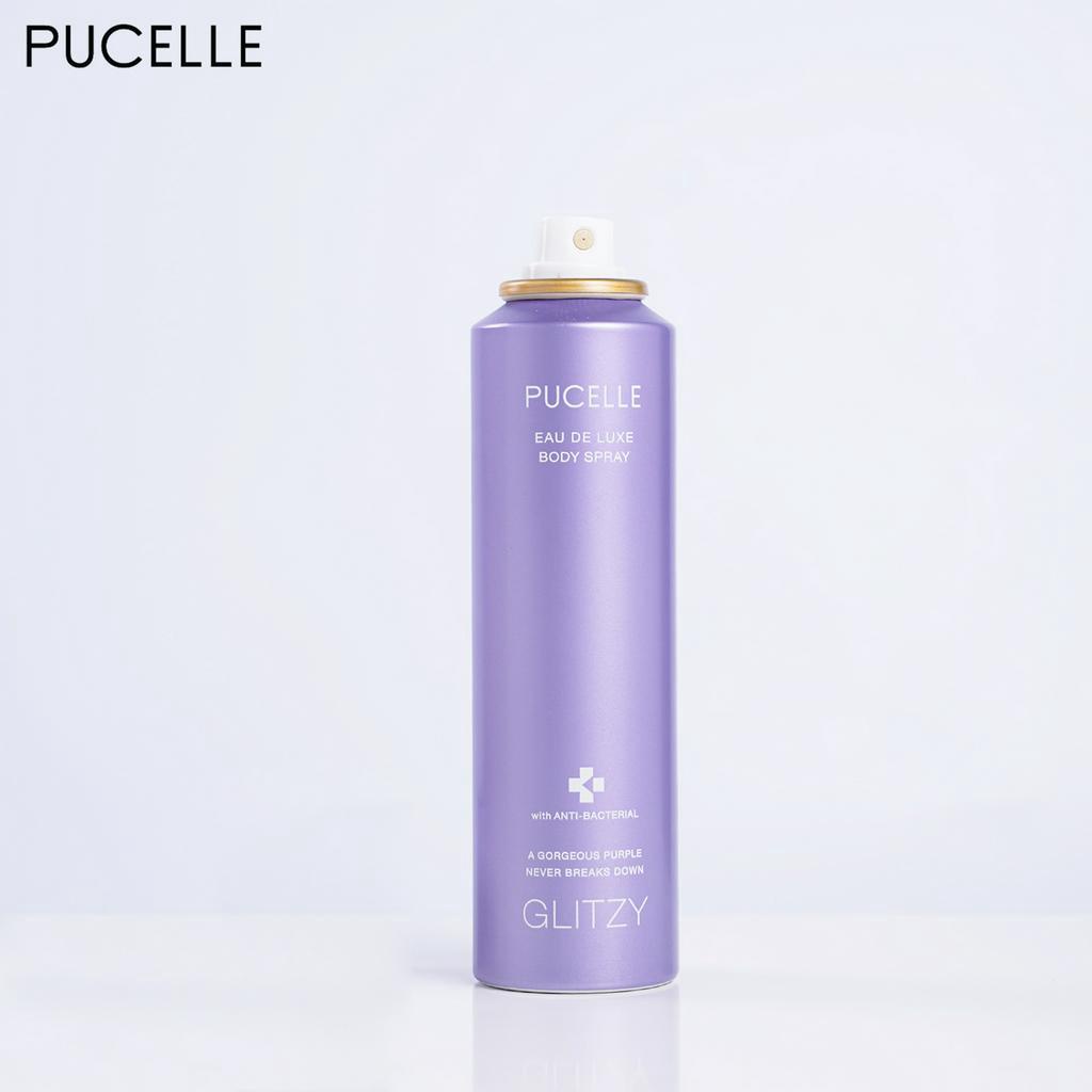 Nước hoa nữ thanh lịch PUCELLE Eau De Luxe Body Spray Glitzy 150ml hương phương Đông và Hoa Cỏ