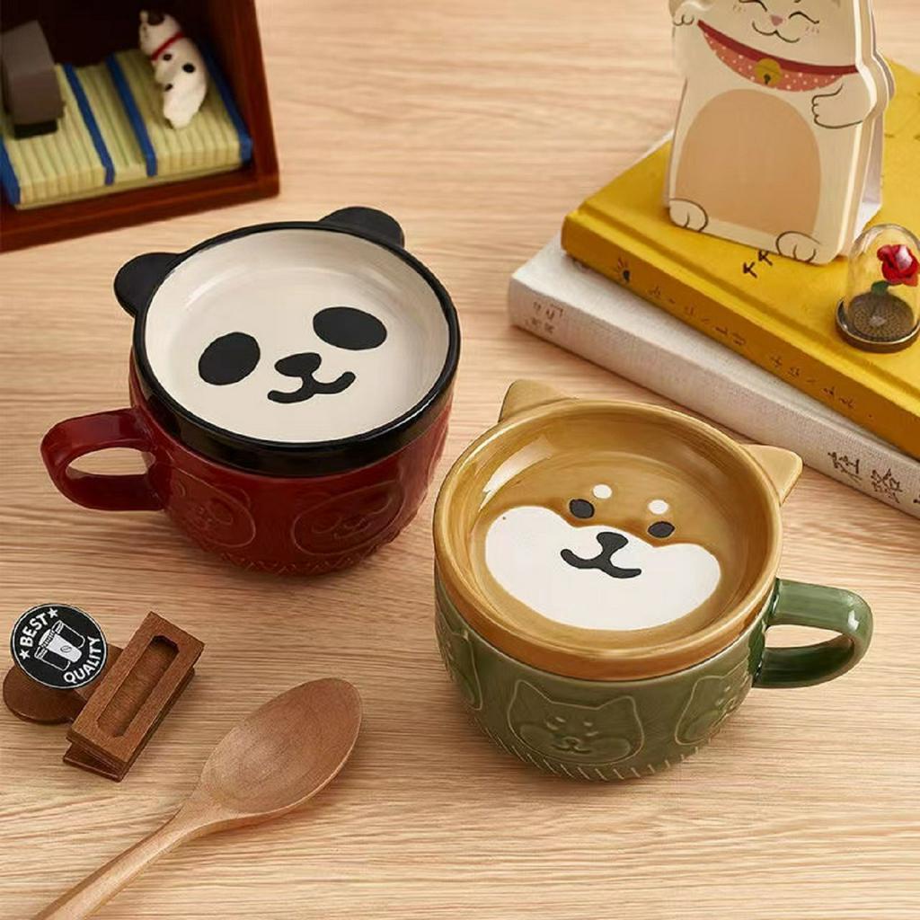 Cốc Uống Trà Hình Gấu Chó Shiba Cốc Uống Cafe Xinh Đẹp Dễ Thương 280ml