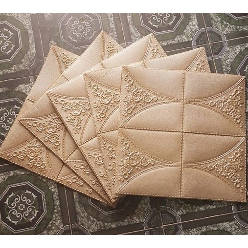 Xốp dán tường giả da hoa hồng miếng dán tường 3d có keo sẵn 70*77cm