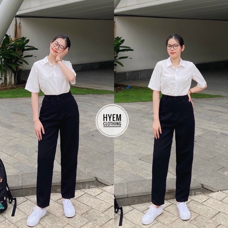 [ GIÁ GỐC TẠI XƯỞNG] Quần tây baggy, quần tây đi học có nút dáng dài cực xinh chất tuyết mưa cao cấp (chất quần tây đi h