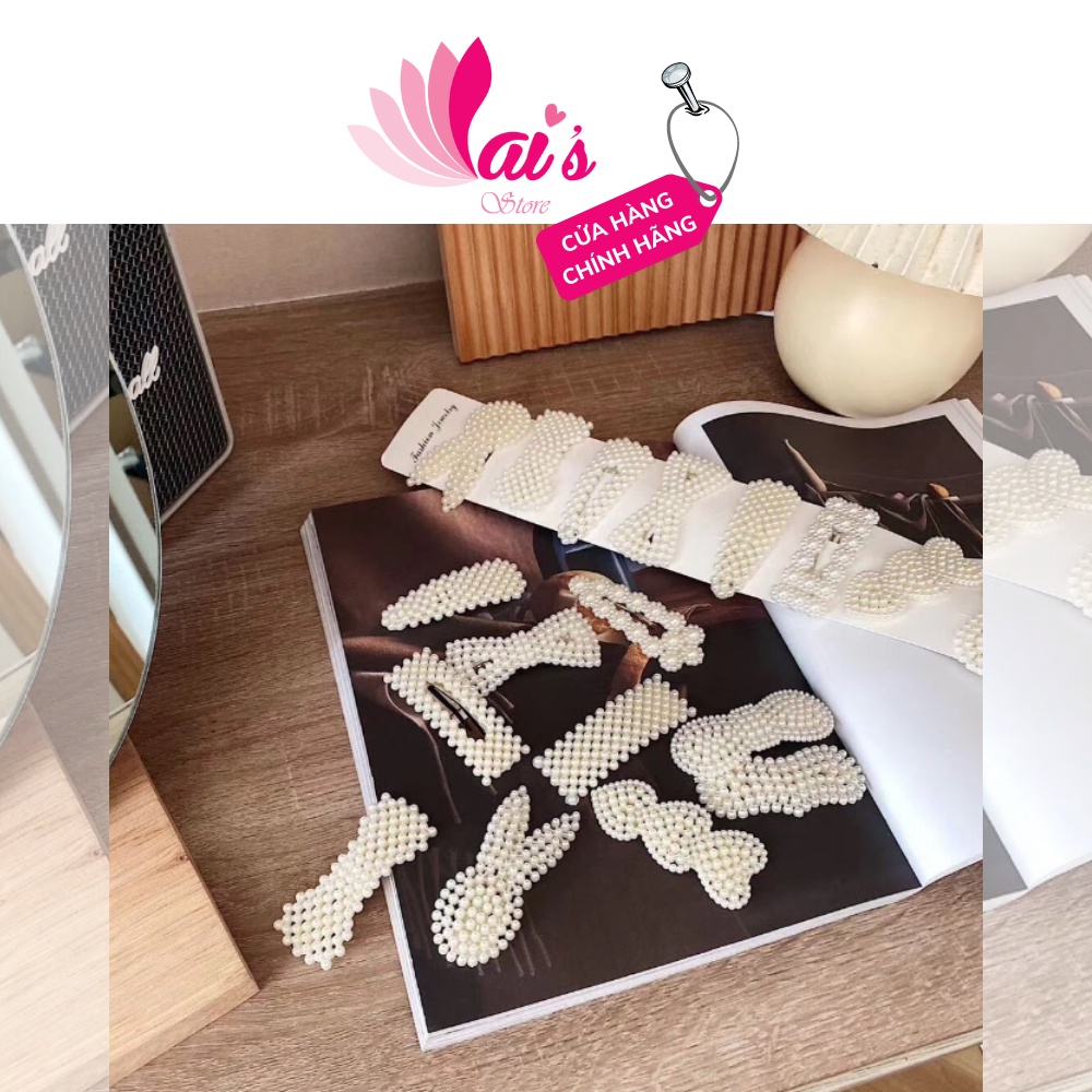 Kẹp Tóc Mái Ngọc Trai Cặp Bấm Mái Nữ Đẹp Vintage Hàn Quốc Cute Dễ Thương Xinh Xắn Hot Trend 2022 - LAI'S STORE