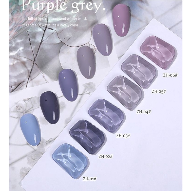 Sơn gel AS sơn móng tay gel sơn nail dùng máy hơ gel tone màu tím khói tím xám NAIL SUZY mã ZH 15ml