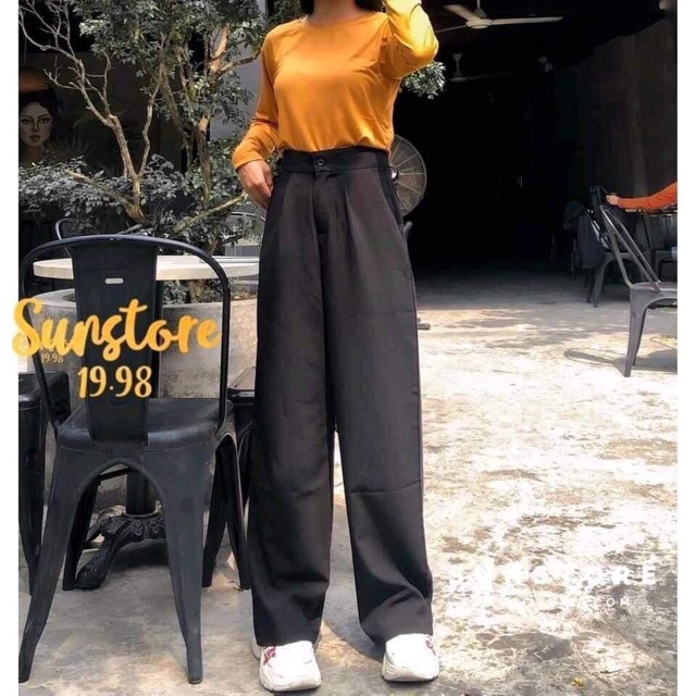 Quần ống rộng vải tuyết mưa siêu hack chân | BigBuy360 - bigbuy360.vn