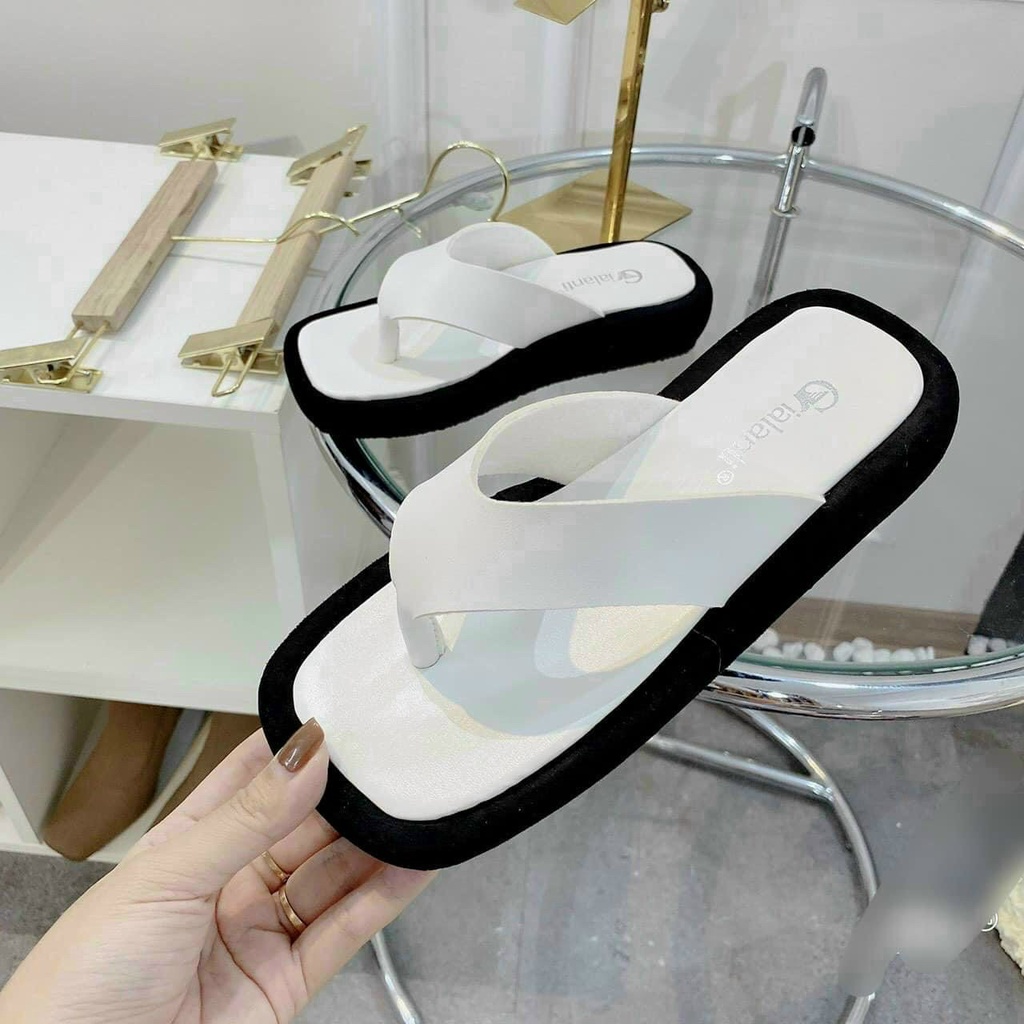 ( Hot ) Kẹp da bọc nhung đế cao 2f cực xinh