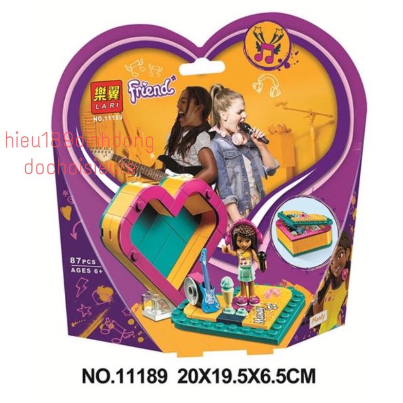 Lắp ráp xếp hình NOT Lego Friends 41354 , lari 11189 : phòng nhạc ca hát trái tim của andrea 87 mảnh