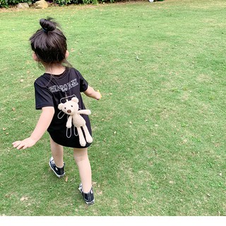 Áo thun bé gái kẹp gấu - Hàng Quảng Châu Cao Cấp