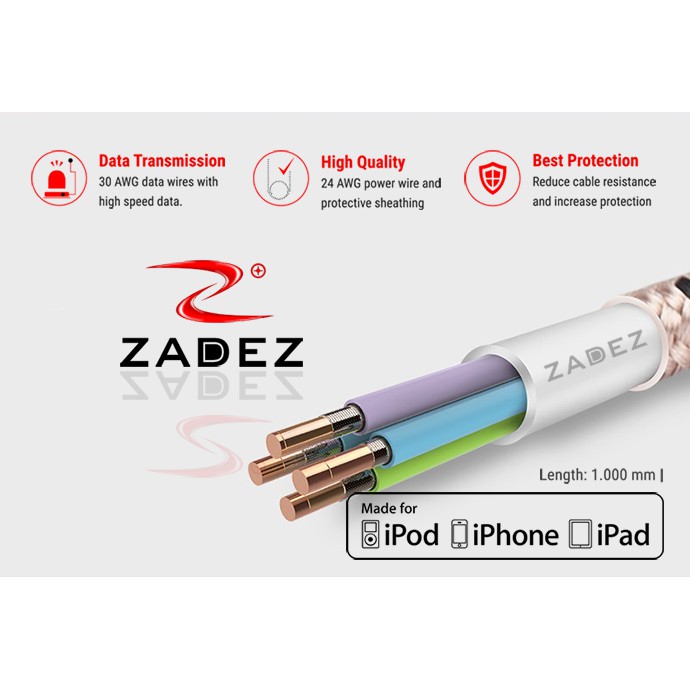 Cáp Lightning MFi ZADEZ ZCC259
