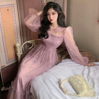 (L046) Đầm công chúa dáng xòe tay bồng hàng order