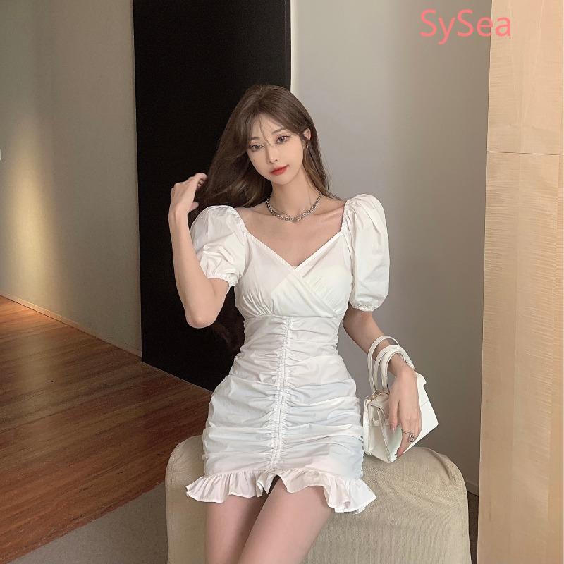 Đầm Trễ Vai Tay Phồng Thời Trang Mùa Hè Quyến Rũ Cho Nữ