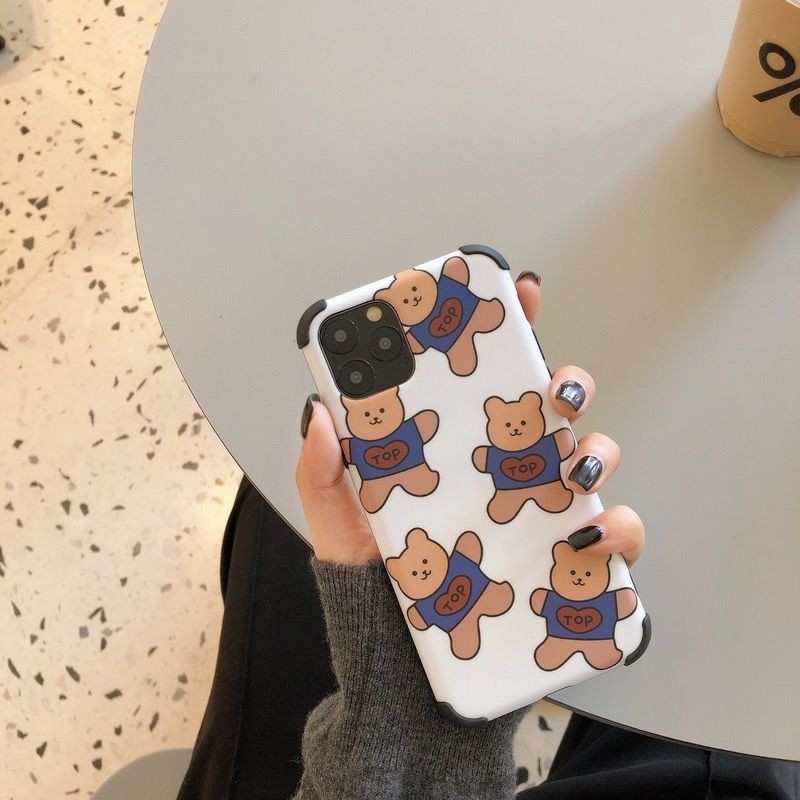 ☬ Ốp điện thoại lưng iPhone Ins cute blue bear 11Pro Max/8plusX mobile phone case Xs/XR/iPhone7P anti-drop 6 | BigBuy360 - bigbuy360.vn