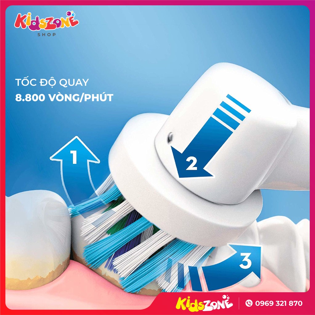 Bàn Chải Máy Đánh Răng Điện Oral-B Pro 2 2000 Chính Hãng, Nhập Khẩu Từ Đức, Pin Dùng 14 Ngày [Bảo Hành 6 Tháng]