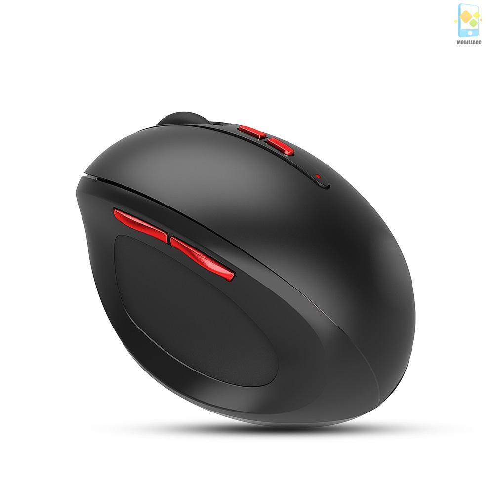 Hot Sale HXSJ T33 2.4GHz Vertical Wireless Mouse 7 Keys 2400DPI Mice Wireless Ergonomics Mouse for PC Laptop（Black)