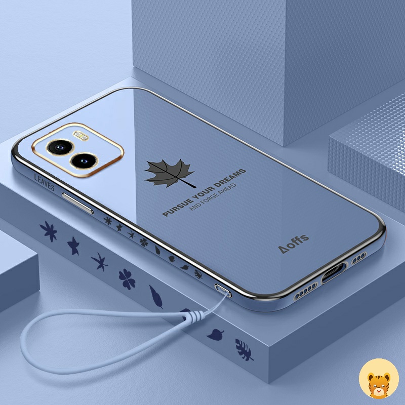 Ốp Điện Thoại Mạ Điện Mượt Mà Sang Trọng Có Dây Đeo Cho Vivo Y15S Y15A