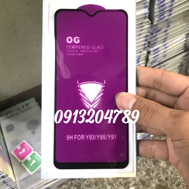 Kính OG full màn Vivo Y93/ Y95 / Y91 khoan không thủng