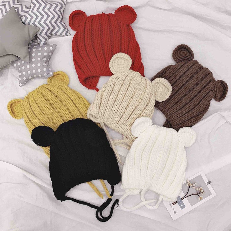 Mũ Beanie Giữ Ấm Tai Cho Trẻ Sơ Sinh