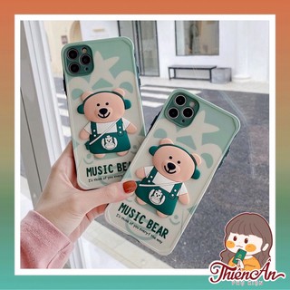 Ốp lưng iphone - gấu nghe nhạc music bear - 7plus/8plus/x/xs/xsmax/11promax