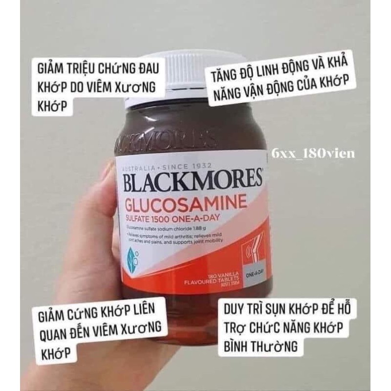 🌸🏃🏻‍♂️🏃[HSD 11/2022] Viên uống bổ xương khớp Blackmores Glucosamine Sulfate 1500mg One-A-Day 180 viên của Úc🕺🏼💃🌺