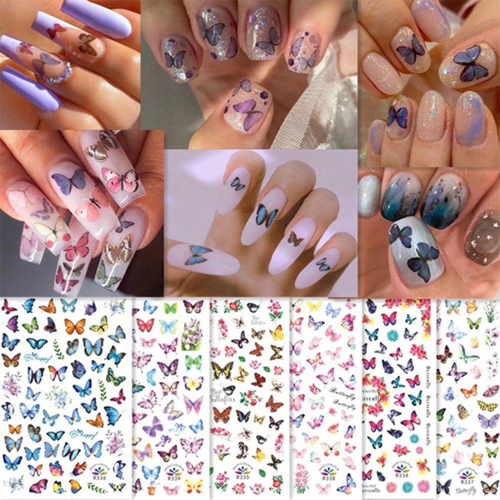 Miếng Dán Trang Trí Móng Tay Hình Bướm Thời Trang