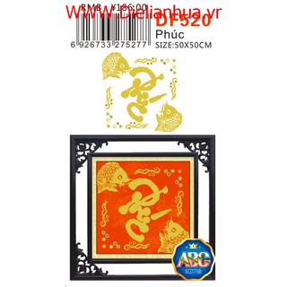 Tranh đính đá thư pháp chữ PHÚC . Kích thước: 50X50cm