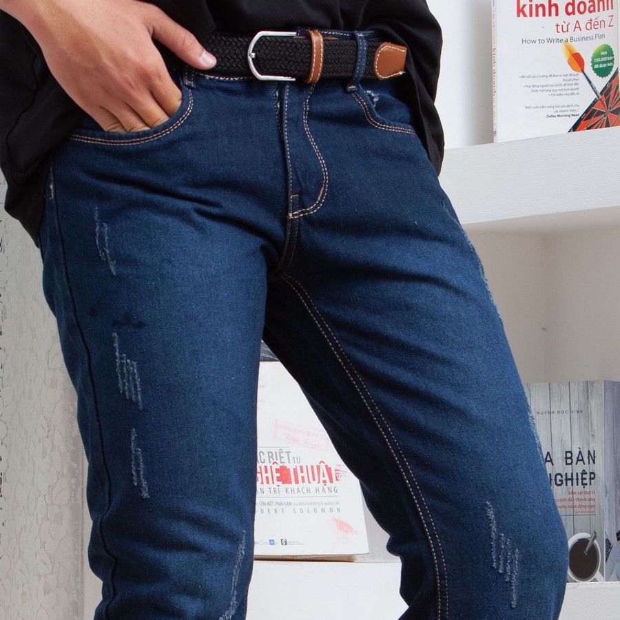 Quần jean nam xanh đen cào TS150 vải đẹp, chất lượng tốt Tronshop | BigBuy360 - bigbuy360.vn