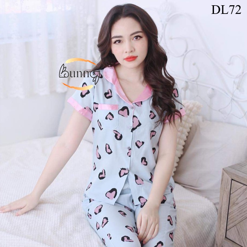[Bunny]ĐỒ BỘ MẶC NHÀ LỬNG PIZAMA CHẤT LIỆU ĐŨI LẠNH, MẶC NHÀ SAU SINH FOM DÁNG ĐẸP
