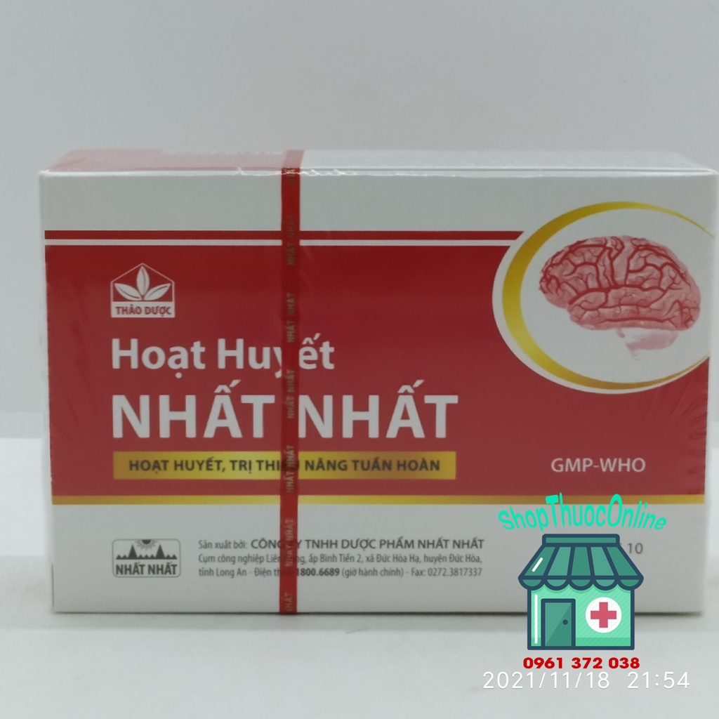 Hoạt Huyết NHẤT NHẤT hộp 3 vỉ x 10 viên