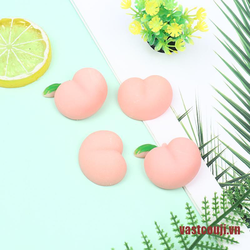 Vastcouji Set 2 Đồ Chơi Bóp Nén Bằng Silicon Mềm Hình Mông Quả Đào Đáng Yêu