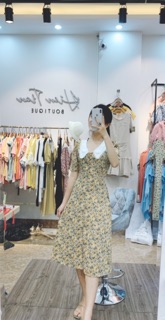 Váy hoa nhí cổ sen 2 tầng