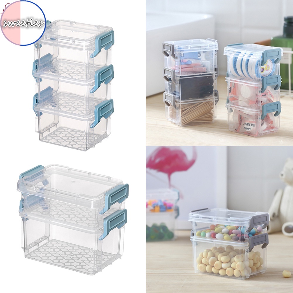 Hộp nhựa trong suốt đựng trang sức/đồ dùng chống bụi có nắp đậy tiện dụng