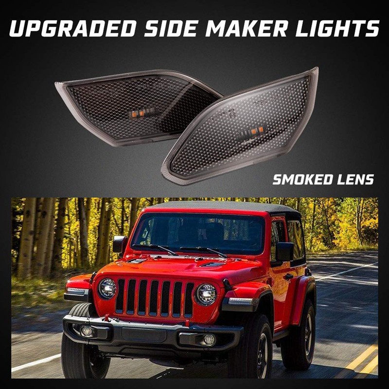 FENDER Set 2 Đèn Led Gắn Bên Hông Xe Jeep Wrangler Jl 2018 2019