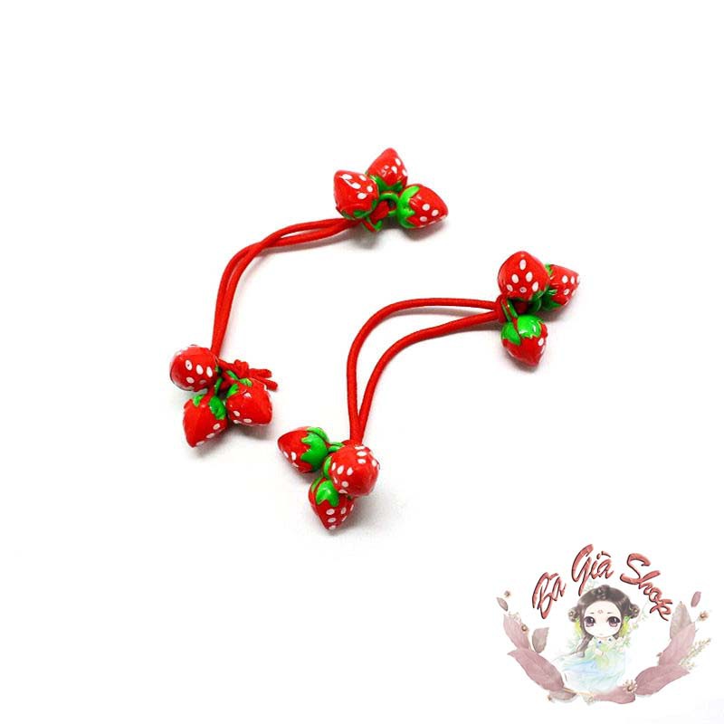 Cột tóc dâu tây cột tóc siu dễ thương (cặp)