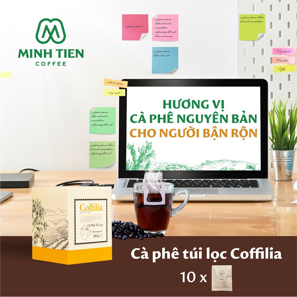 Combo cà phê túi lọc Coffila 72g và Cà phê hòa tan đen Coffila 30g