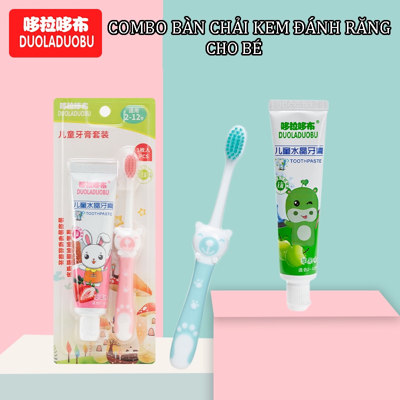 [ Chăm sóc răng miệng bé ] Bộ bàn chải và kem đánh răng cho trẻ nhỏ - Kem đánh răng an toàn cho bé thumbnail