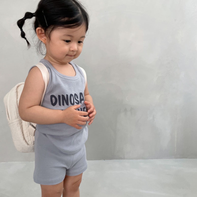 Set Áo Sát Nách In Chữ + Quần Short Thời Trang Mùa Hè Cho Bé Sơ Sinh