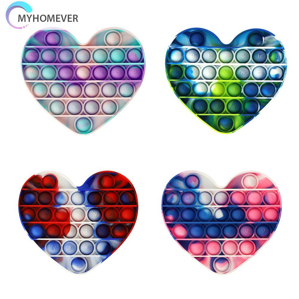 Pop It Fidget Đồ chơi Heart-shaped Stress Relief Đồ chơis Camo Print Puzzle Push Bubble Sensory Đồ chơi