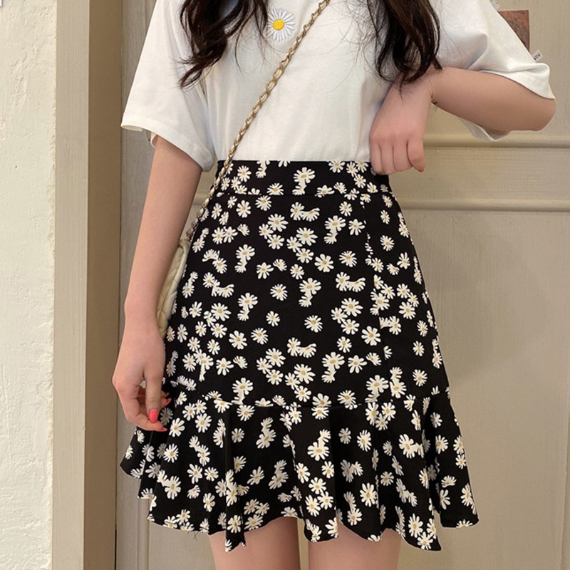 [Baywellfashion]Women Daisy Print Skirts Floral High Waist Skirt | BigBuy360 - bigbuy360.vn