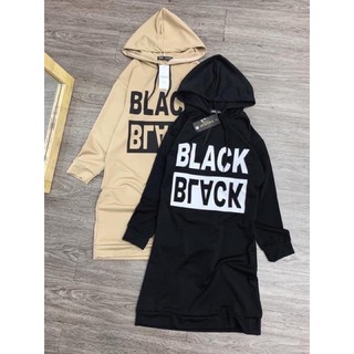 Váy suông hoodie Black trend