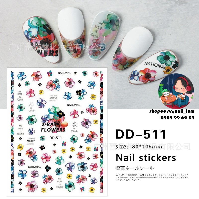 [Video Thực Tế] Nail Sticker - Dán Móng Tay Cánh Hoa