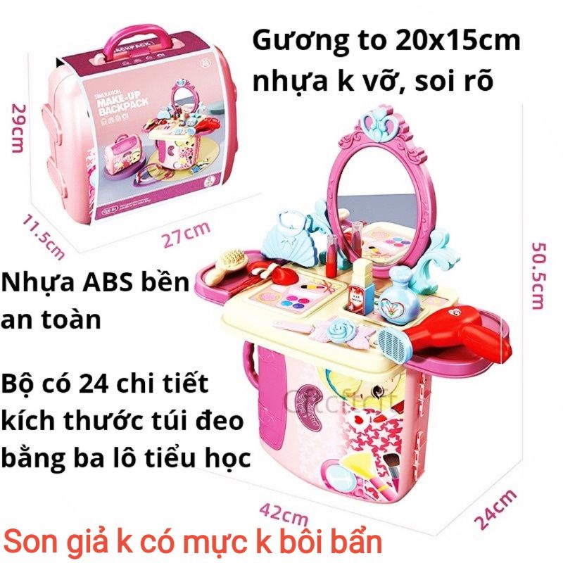 Đồ chơi trang điểm cho bé gái đồ chơi nấu ăn ba lô đeo được phù hợp 2 3 4 5 6 tuổi