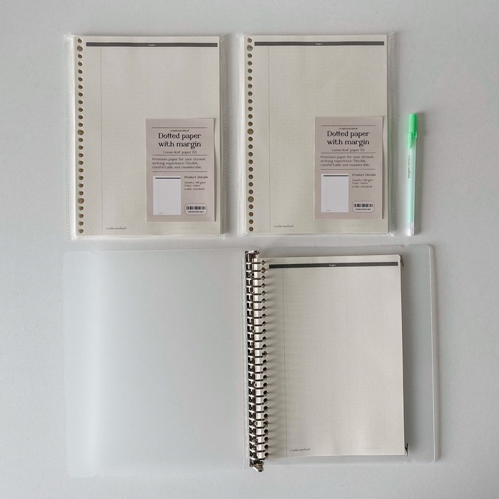 Sổ còng sắt B5 Crabit Someday 26 lỗ, 50 tờ, ruột chấm dotgrid, ruột ô vuông grid ghi chép bullet journal