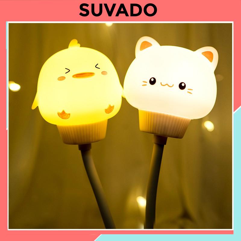 Đèn ngủ đẹp Hình Thú Dễ Thương mini có điều khiển từ xa remote cắm điện usb hình con gấu con thỏ cute V005 SUVADO