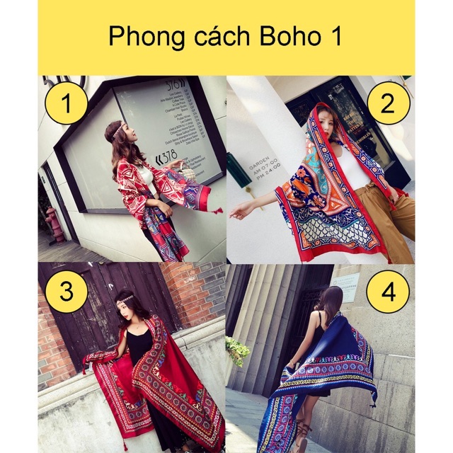 Khăn choàng thổ cẩm - khăn choàng boho siêu đẹp