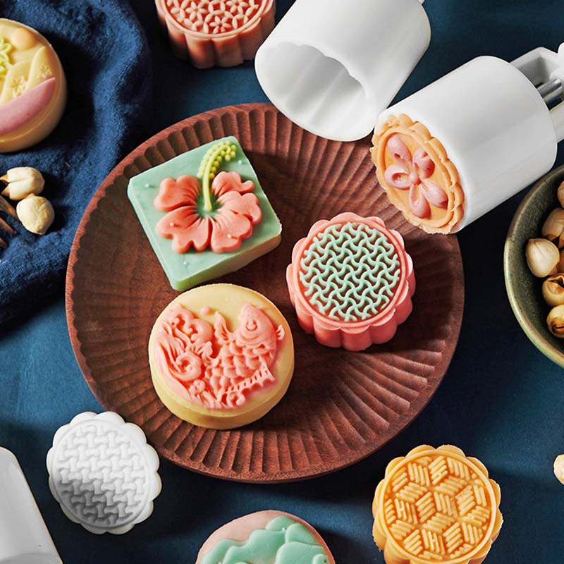 Khuôn Nhấn Tay Làm Bánh Trung Thu Thủ Công DIY