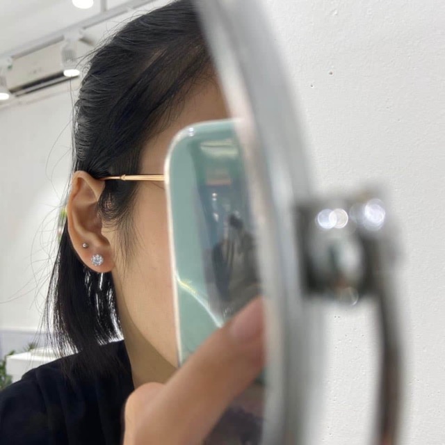 Bông tai Khuyên tai bạc nụ đá nam nữ 925 silver Calla jewelry l E015