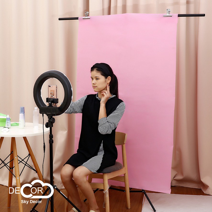 Giá, khung treo phông chữ T chụp ảnh, quay video beauty, makeup, livestream ( tặng kèm kẹp )